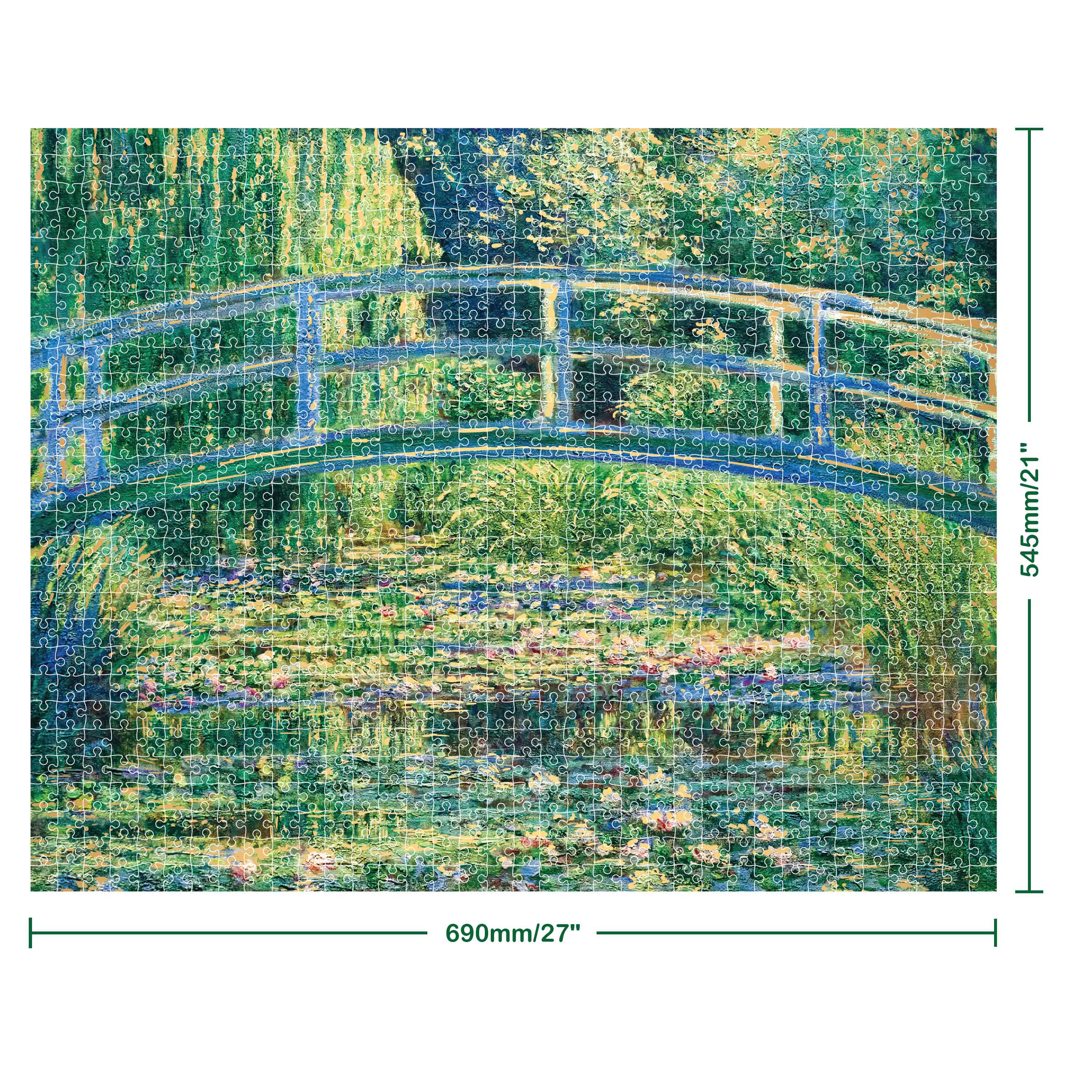 Mindbogglers Gold 1000pc Jigsaw - Bridge Over a Pond of Water Lililies