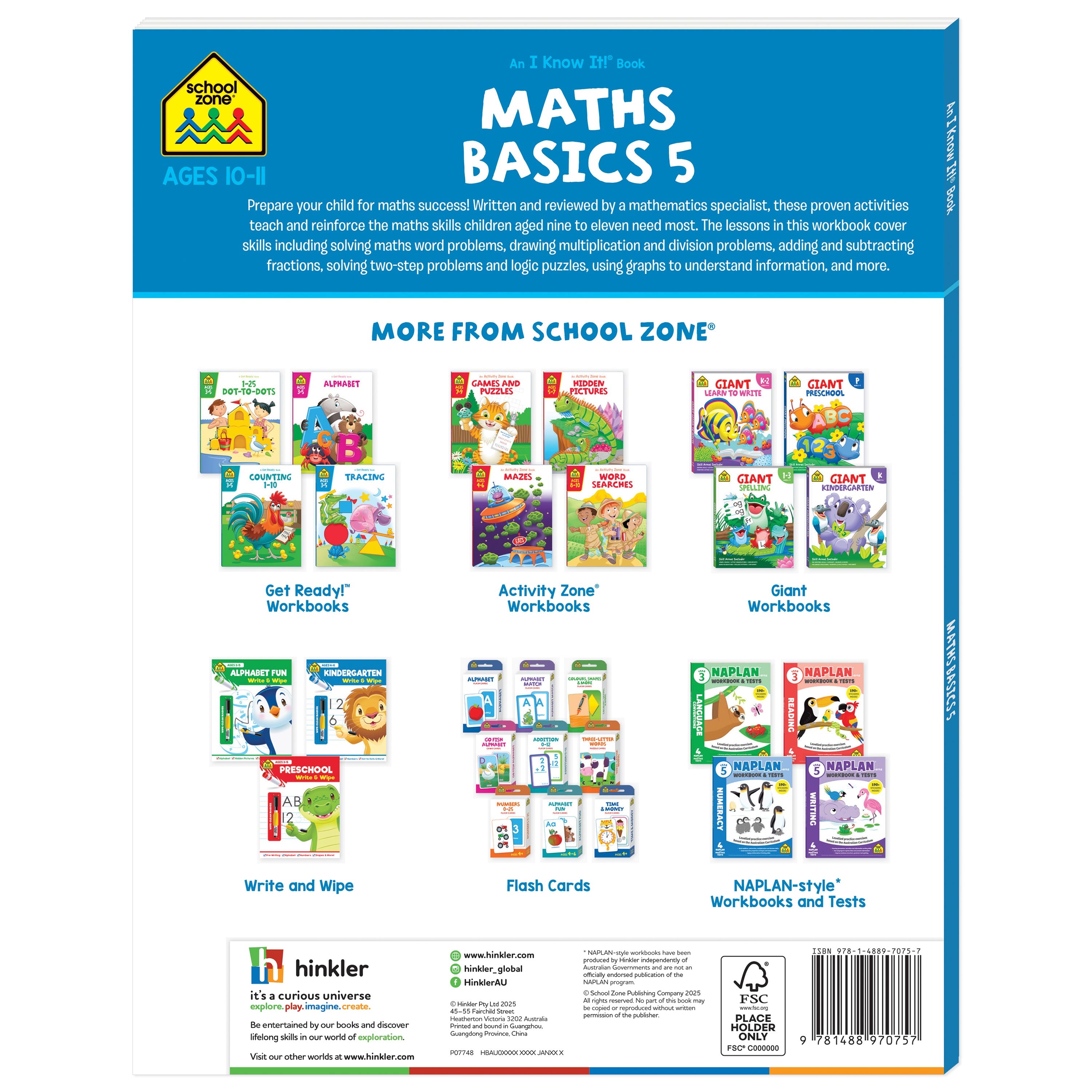 School Zone Maths Basics 5 And I Know It Book