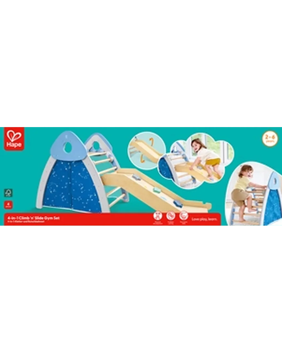 hape-4-in-1-climb-n-slide-gym-set