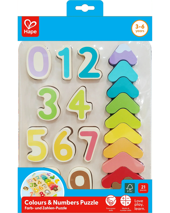 Hape Colours & Numbers Puzzle 21pc