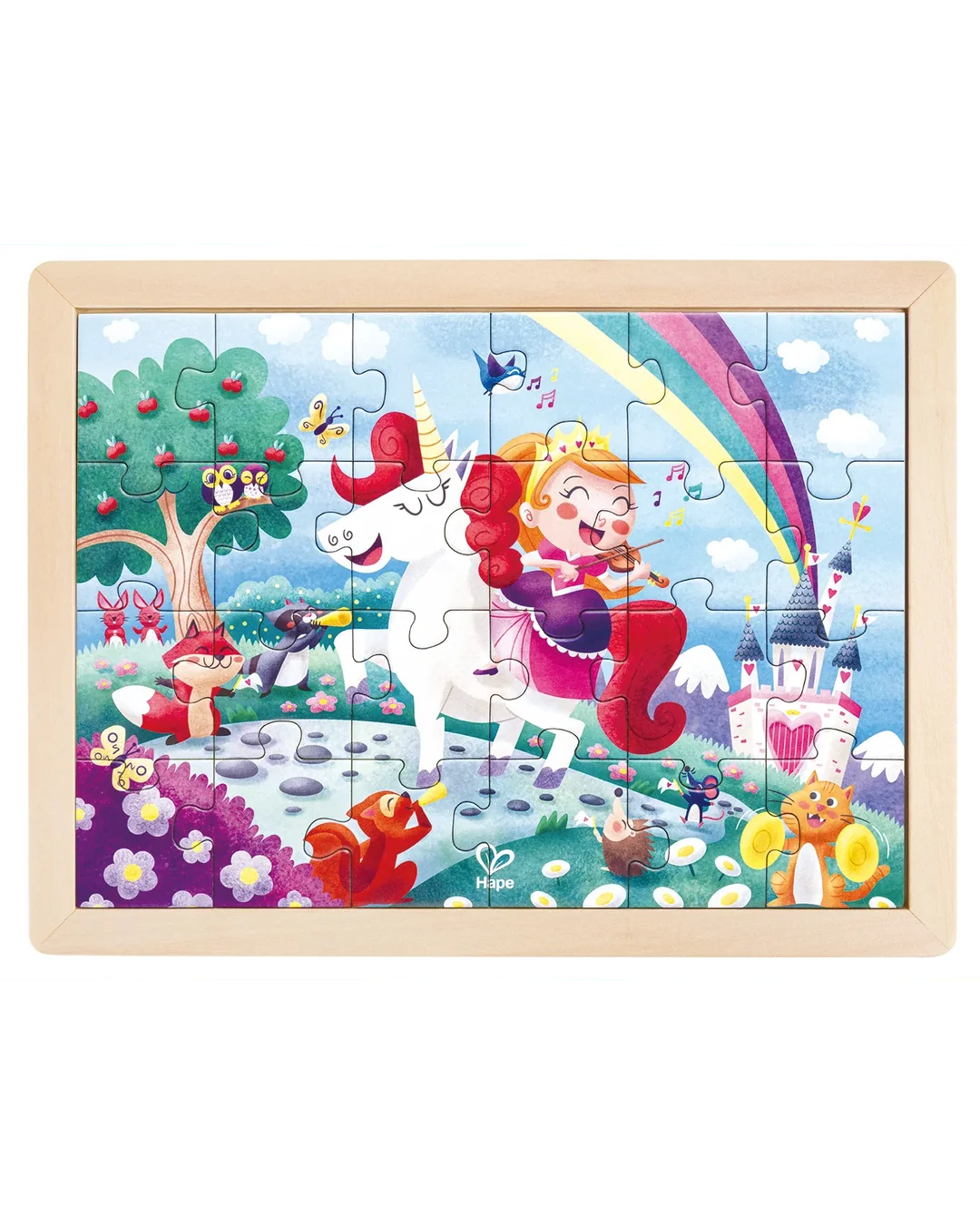 hape-double-sided-colour-puzzle-24pc-unicorn-and-friends
