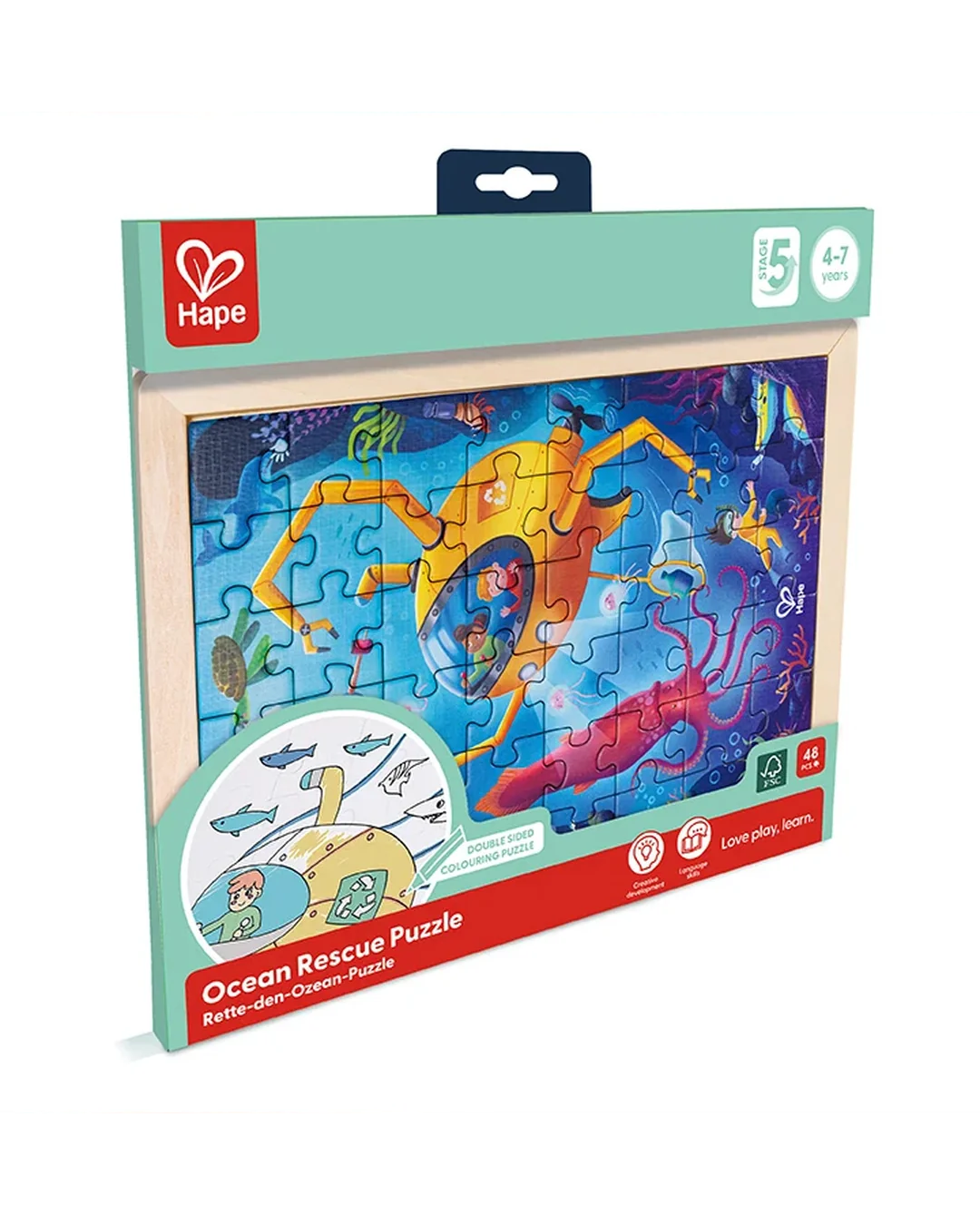 hape-double-sided-colour-puzzle-48pc-ocean-rescue