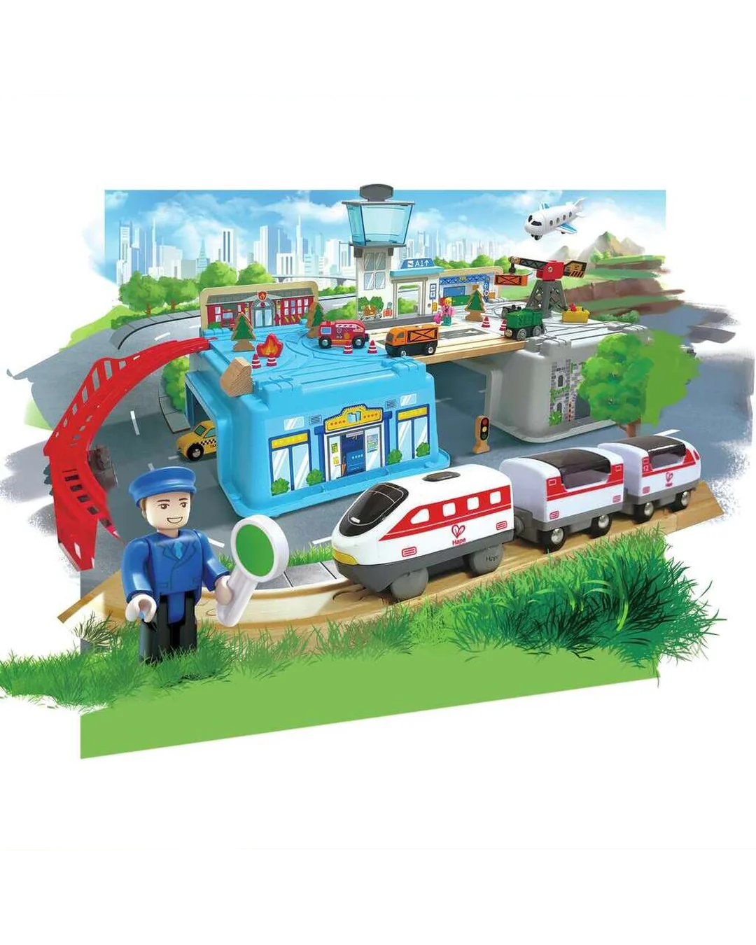 hape-mega-metropolis-train-bucket-set