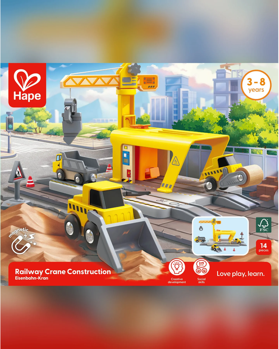 Hape Railway Crane Constructio