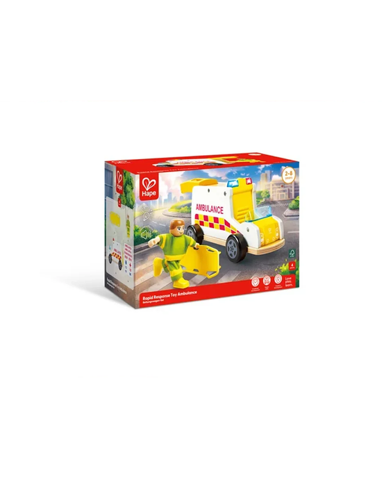 Hape Rapid Response Toy Ambula