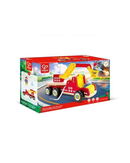 Hape Siren & Lights Toy Fire Truck