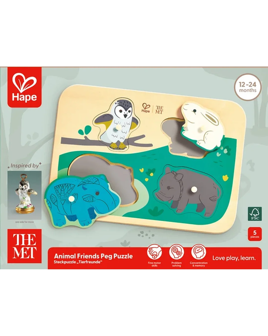 Hape x The Met Majestic Animals Peg Puzzle