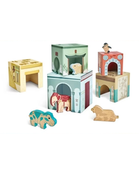 Hape x The Met Museum Wooden Nesting Blocks – 10 Pieces Sorting & Stacking Toys