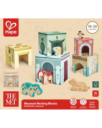 Hape x The Met Museum Wooden Nesting Blocks – 10 Pieces Sorting & Stacking Toys