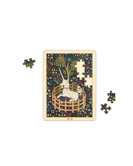 Hape x The Met Unicorn in a Garden Wooden Frame Puzzle – 48 Pieces
