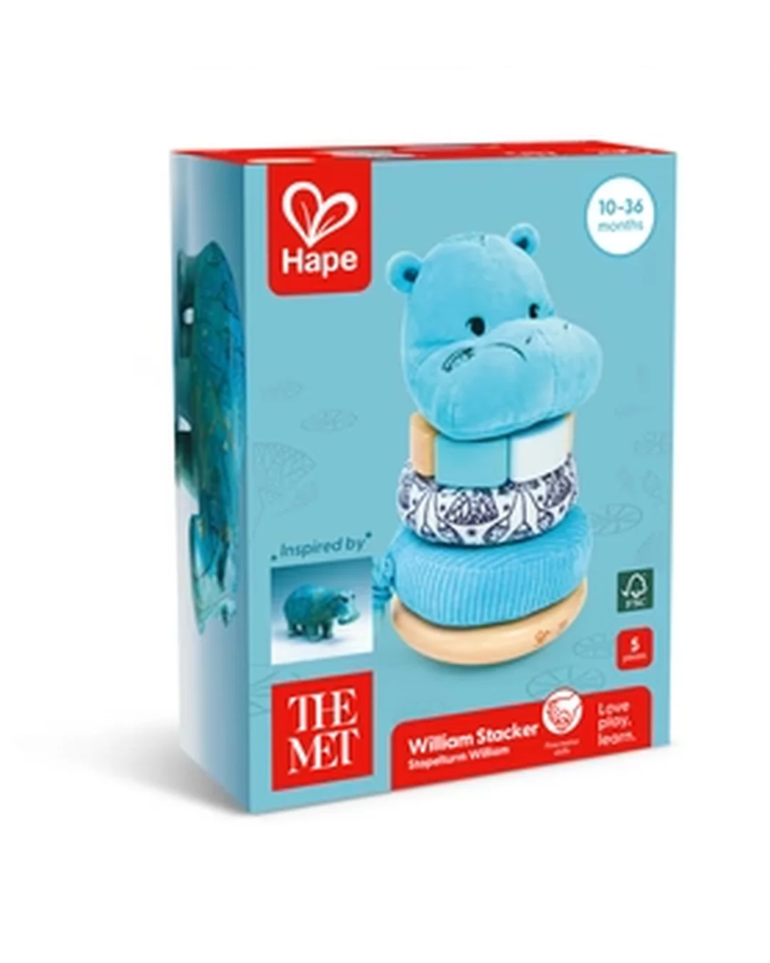 Hape x The Met William® the Hippo Baby Stacker Sorting & Stacking Toys