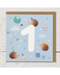 Hedgehog Party - 1st Birthday Card Birthday Cards