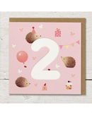 Hedgehogs & Balloons - 2nd Birthday Card Birthday Card