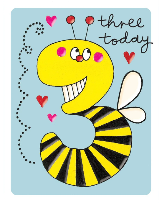 Hey Bee Age 3 - 3rd Birthday Card