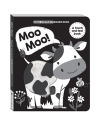 Hinkler High Contrast Moo Moo! Touch and Feel Board Book