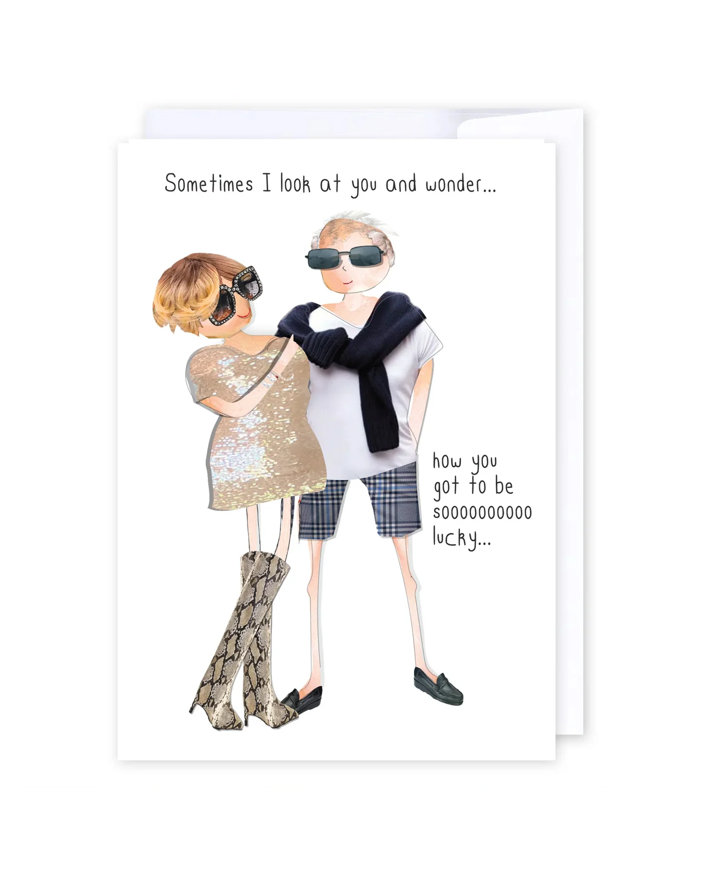 How did you get so lucky? Greeting Cards