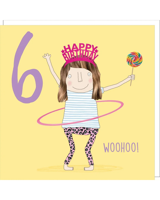 Hula Six - 6th Birthday Card