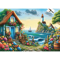 Jacarou Blue House Bay 1000pc Jigsaw Puzzle