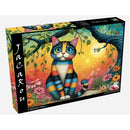 Jacarou Colorful Striped Cat 1000pc Jigsaw Puzzle