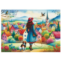 Jacarou Dog Walking Bliss 1000pc Jigsaw Puzzle
