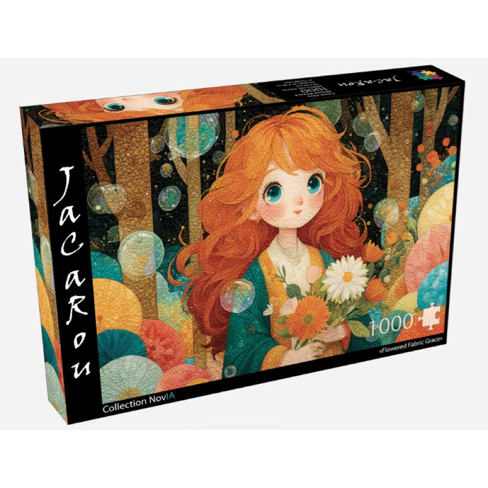 Jacarou Flowered Fabric Grace 1000pc Jigsaw Puzzle