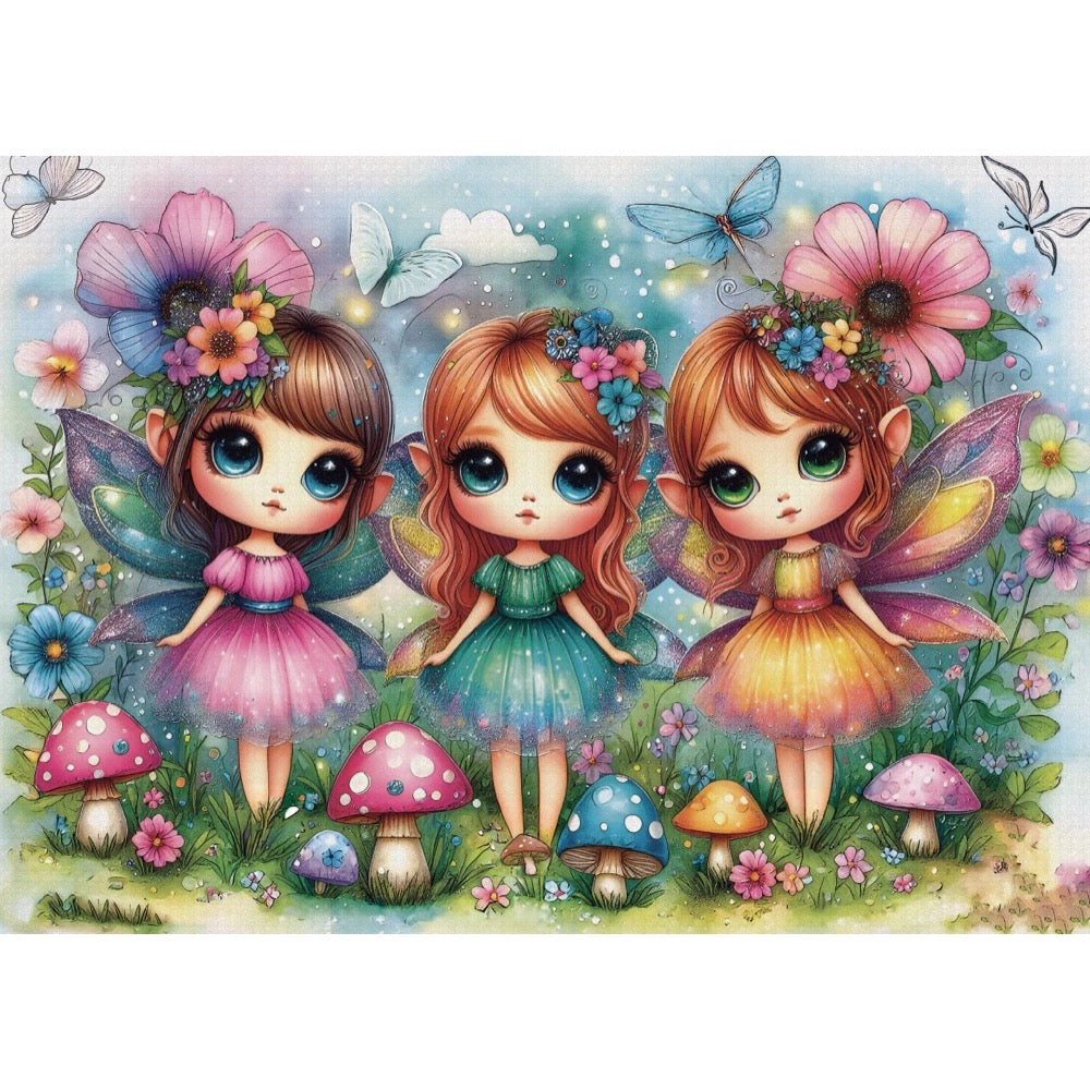 Jacarou Garden Fairy Trio 1000pc Jigsaw Puzzle