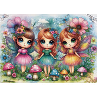 Jacarou Garden Fairy Trio 1000pc Jigsaw Puzzle