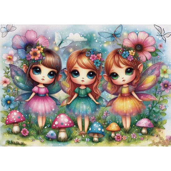 Jacarou Garden Fairy Trio 1000pc Jigsaw Puzzle