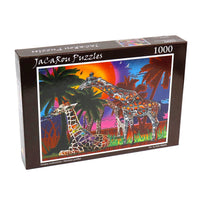 Jacarou Rainbow Giraffes 1000pc Jigsaw Puzzle