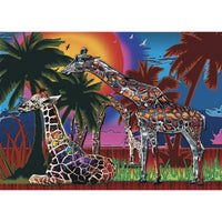 Jacarou Rainbow Giraffes 1000pc Jigsaw Puzzle