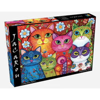 Jacarou Patterned Purr Group 1000pc Jigsaw Puzzle