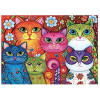 Jacarou Patterned Purr Group 1000pc Jigsaw Puzzle