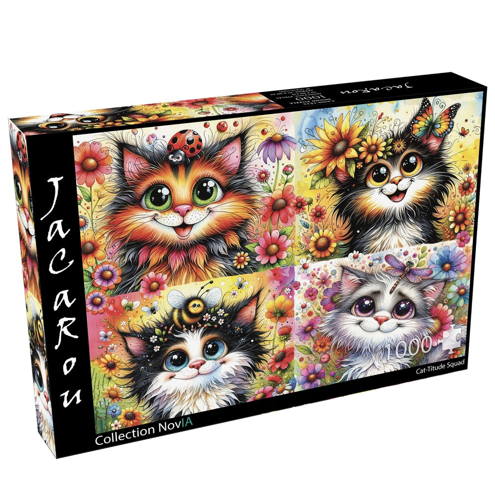 Jacarou Cat-titude Squad 1000pc Jigsaw Puzzle