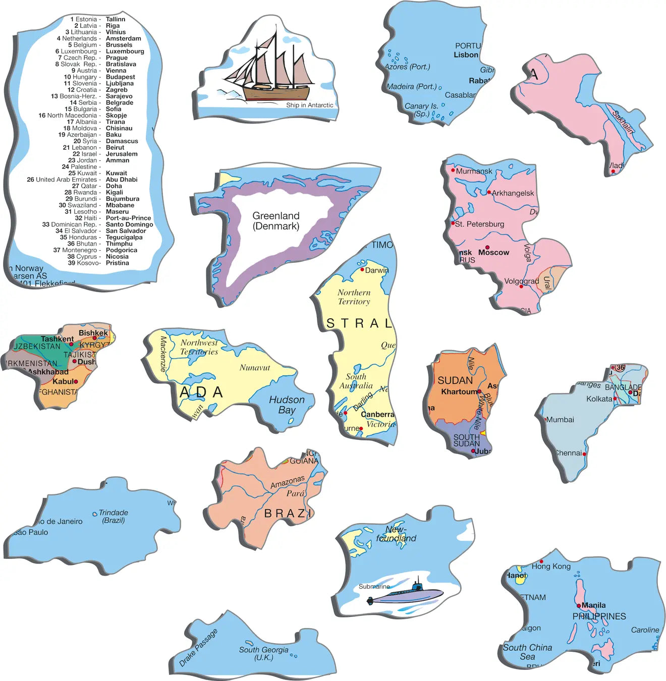 Political Map of World Puzzle