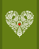 Kereru Heart Moss Green