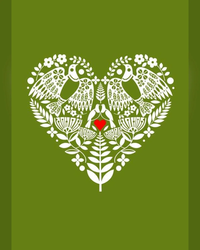 Kereru Heart Moss Green
