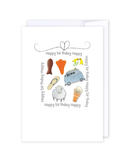 Kiwiana birthday gift box Greeting Cards