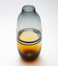 Glass Smoke & Amber Two-Tone Vase – 30 cm