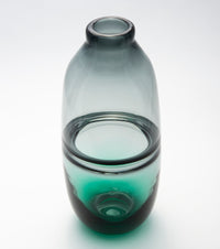 Salisbury Smoke & Blue Green Two-Tone Glass Vase 30 cm