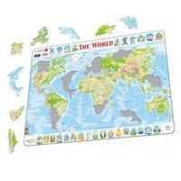Larsen World Topographic Map 80-Piece Jigsaw Puzzle