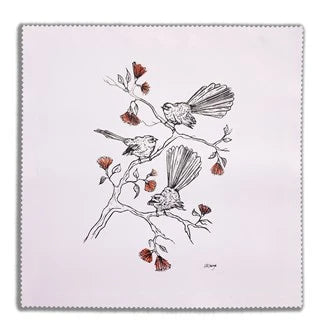 Salisbury Fantail Lens Cloth with New Zealand fantail artwork