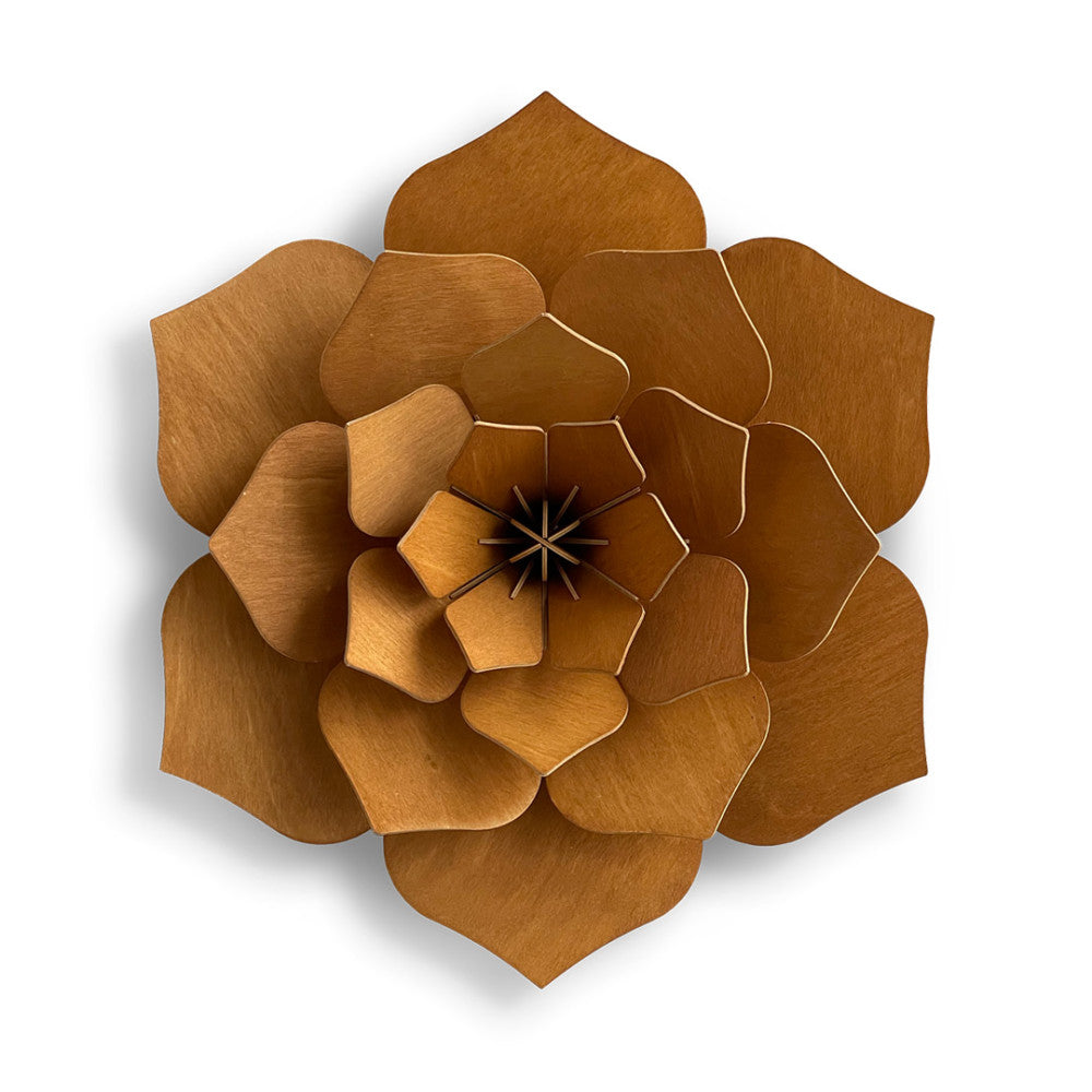 Lovi Decorative Wooden Flower - 48cm - cinnamon brown