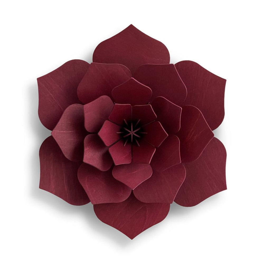 Lovi Decorative Wooden Flower - 48cm - dark red