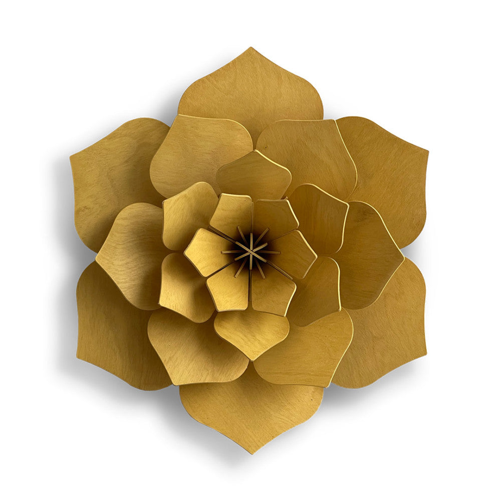 Lovi Decorative Wooden Flower - 48cm - honey yellow