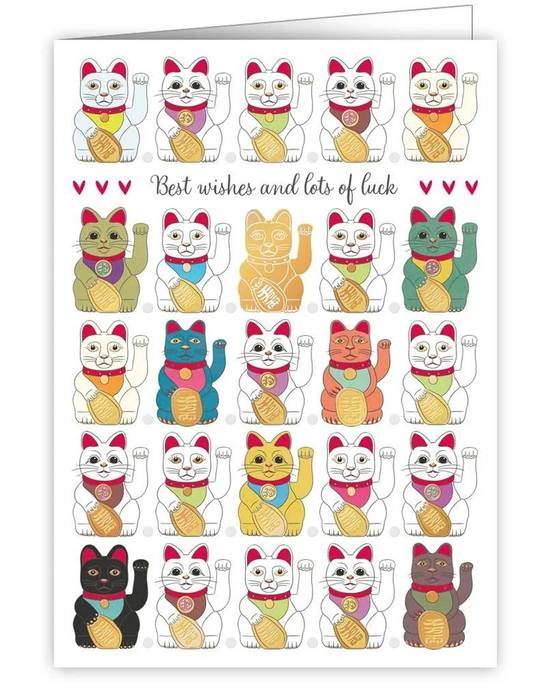 Lucky Cats (Maneki-Neko) - Good Luck Card