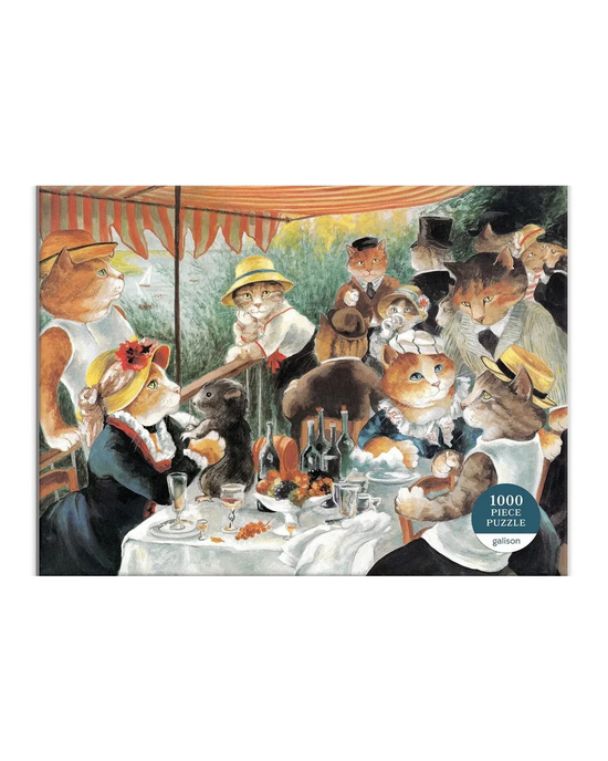 Galison Luncheon of the Boating Party Meowsterpiece of Western Art 1000-Piece Jigsaw Puzzle