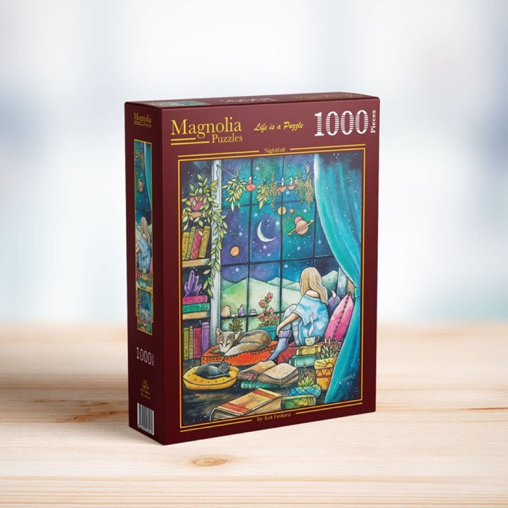 Magnolia Nightfall Kat Fedora 1000pc Jigsaw Puzzle
