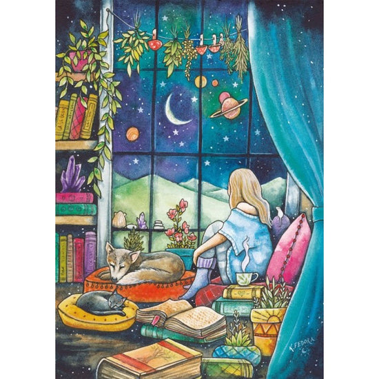 Magnolia Nightfall Kat Fedora 1000pc Jigsaw Puzzle