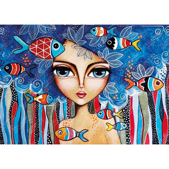 Magnolia Lady with Fish Romi Lerda Special Edition 1000pc Jigsaw Puzzle