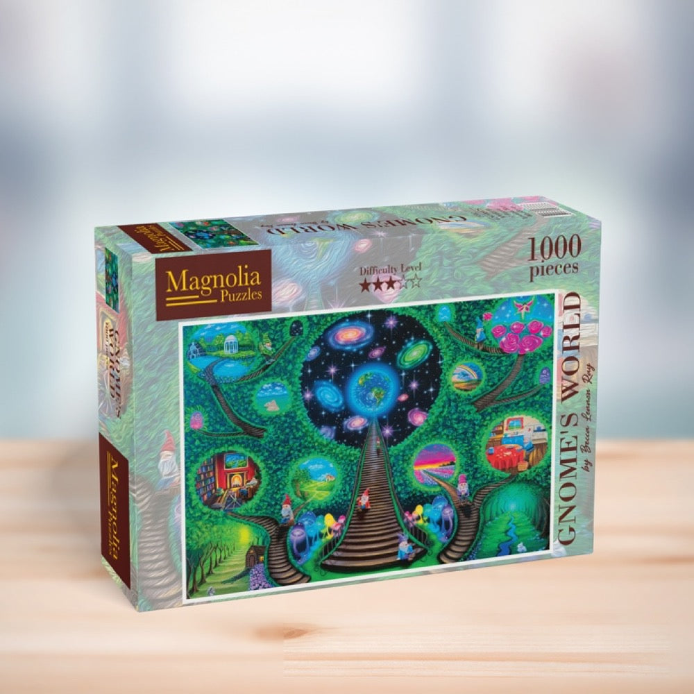 Magnolia Gnomes World Becca Lennon Ray Special Edition 1000pc Jigsaw Puzzle